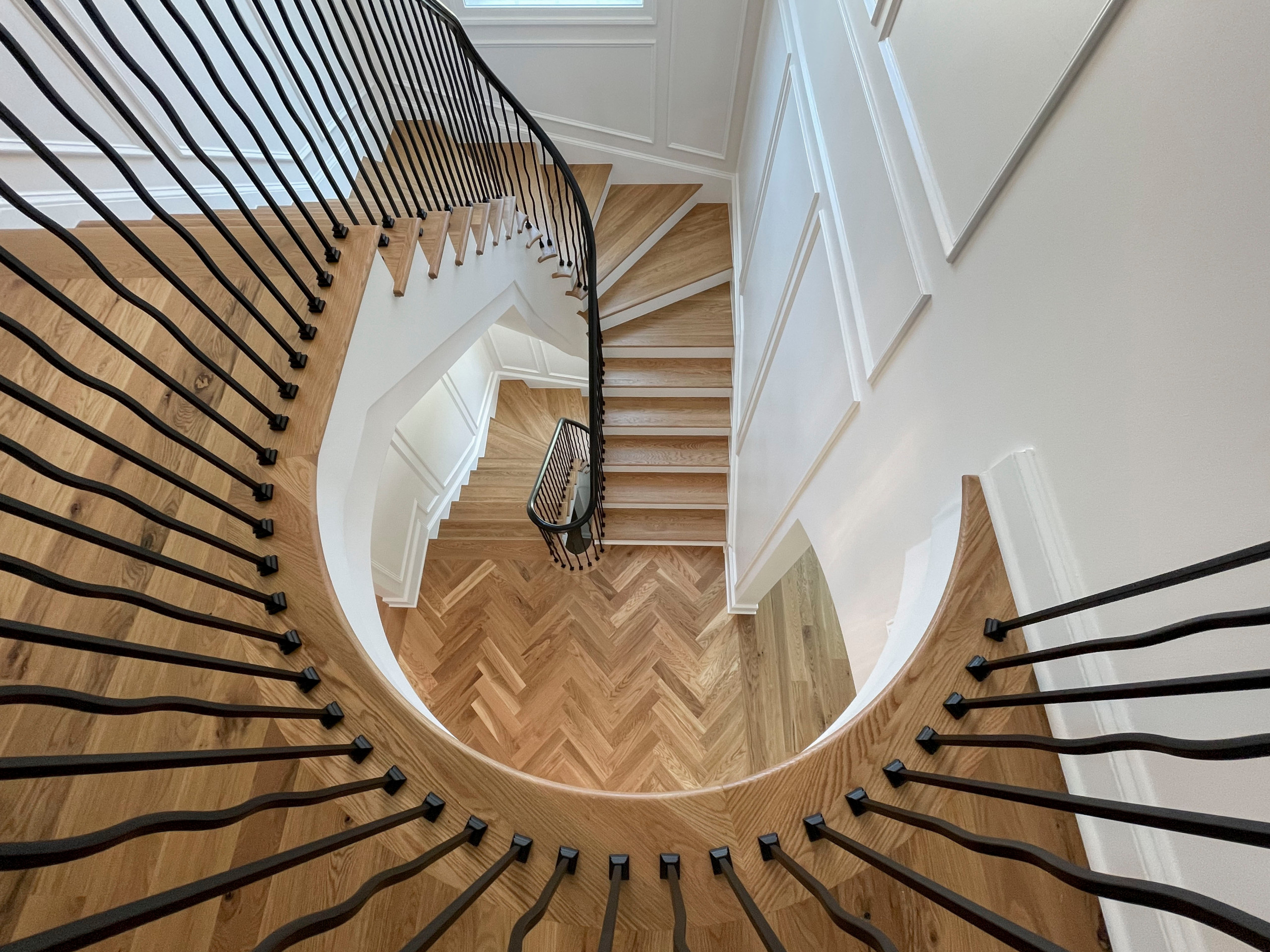 106_Modern Balustrade System Meets Traditional Winding Stairs, Aldie VA  20105