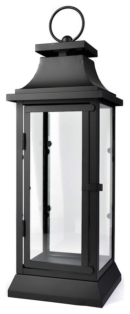 Serene Spaces Living Black Hampton Lantern, Available in 3 Sizes, Small - Set of 4
