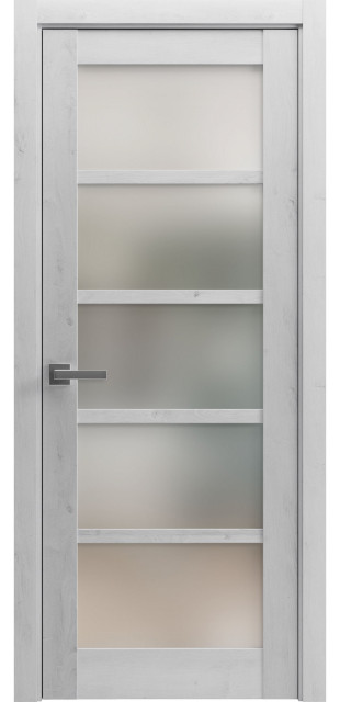 Solid French Door Frosted Glass | Quadro 4002 Nordic White | -24 x 80