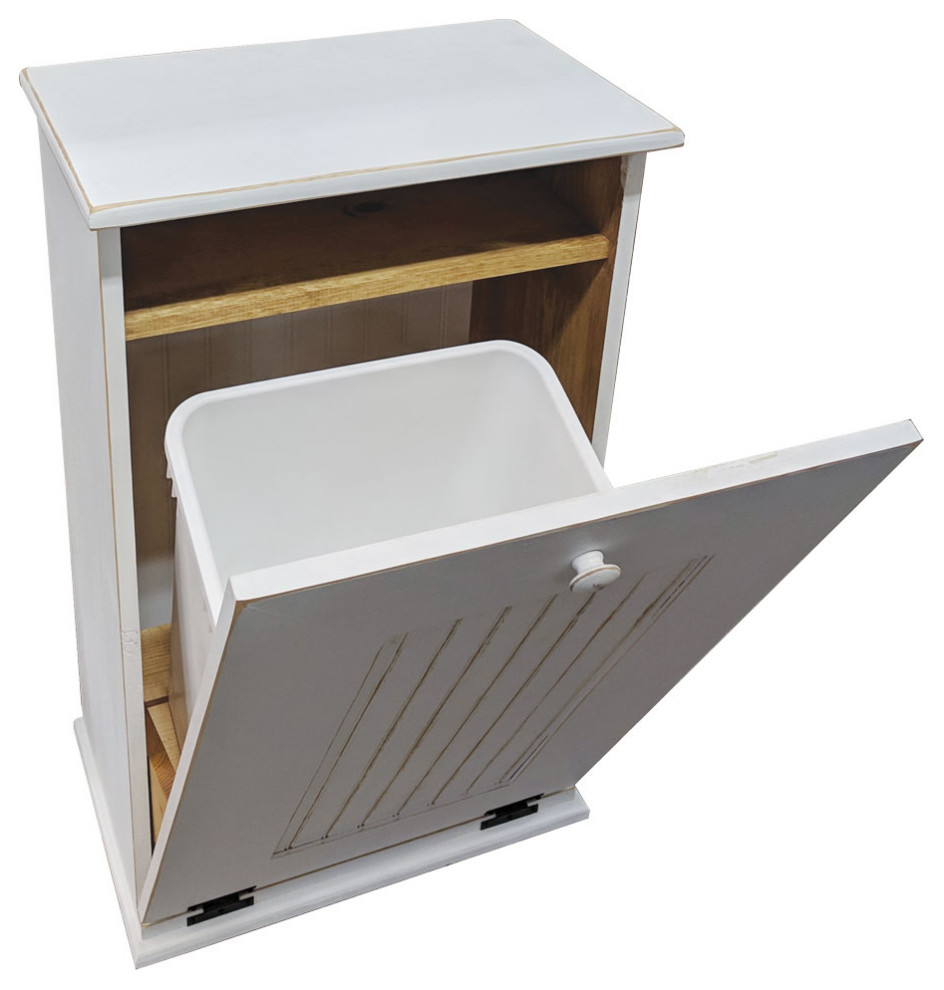 Wooden Trash Bin Farmhouse Trash Cans by Sawdust City, LLC Houzz