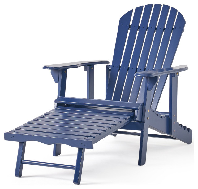 GDF Studio Katherine Outdoor Reclining Wood Adirondack Chair With