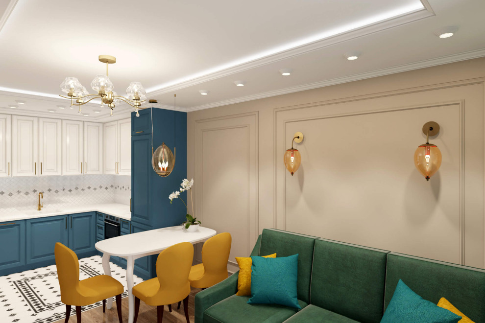 Однокомнатная квартира-студия 38м2 в неоклассике