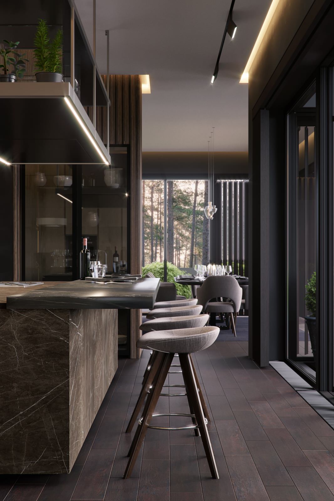 Интерьер дома возле леса