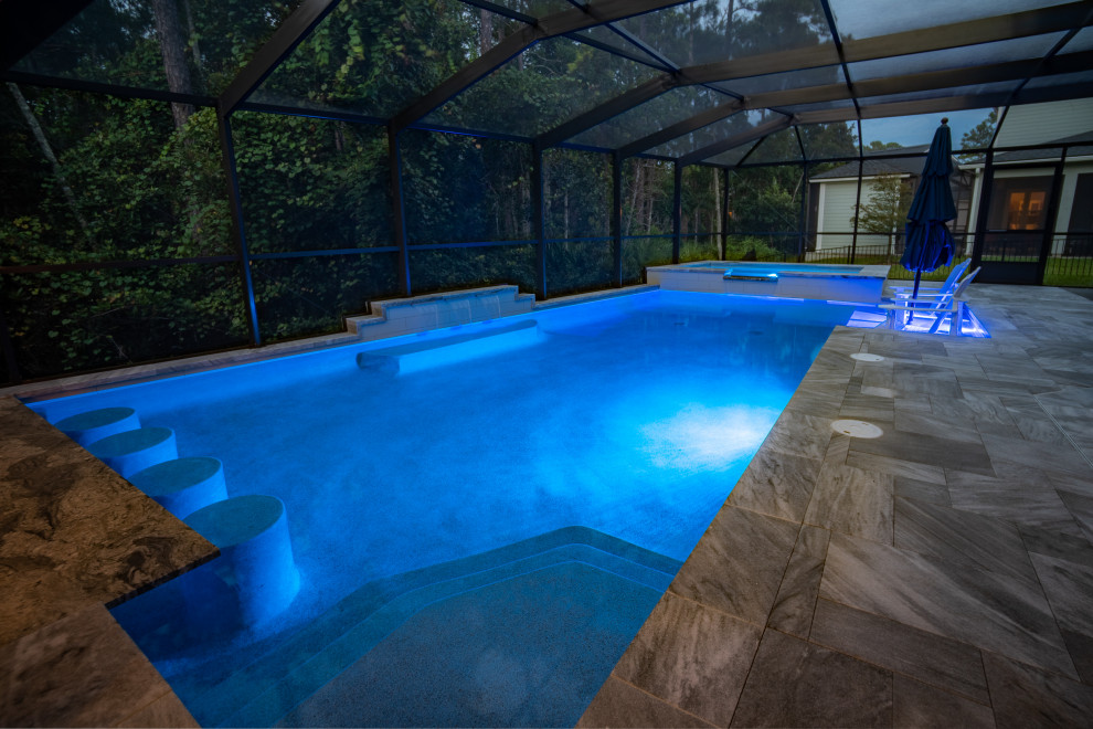 Large contemporary pool in Jacksonville.