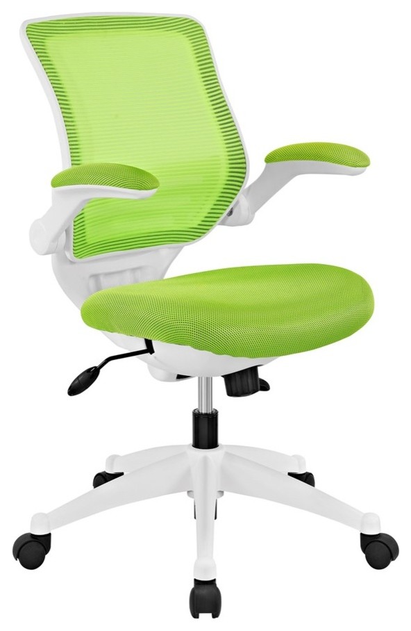 Modway Furniture Edge White Base Office Chair, Green