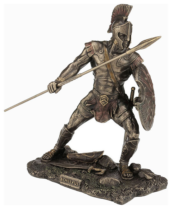 Achilleus, Greek Hero In The Trojan War, Knights and Warriors Statue - Contemporary - Decorative Objects And Figurines - by XoticBrands Home Decor | Houzz