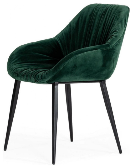 Diane Modern Green Fabric Dining Chair, Set of 2 Contemporary