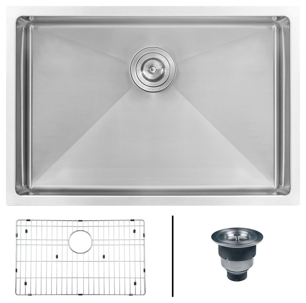 Ruvati 28 Inch Undermount Tight Radius Stainless Steel Single Bowl