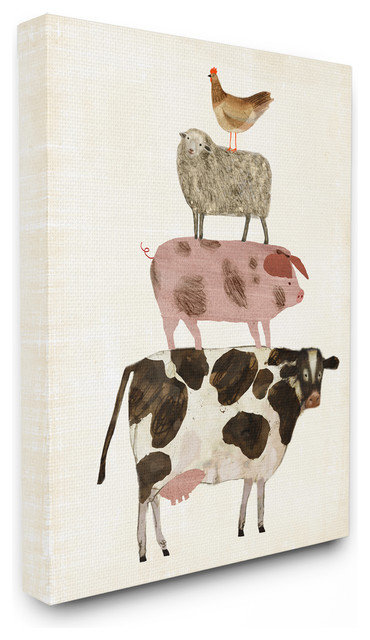 Stupell Industries Cow Sheep Pig And Chicken Barnyard Buds Farm Animals Farmhouse Prints And Posters By Stupell Industries