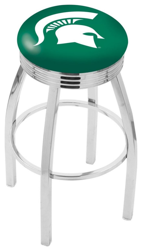 Holland L8C3C Michigan State 25" Swivel Counter Stool Chrome