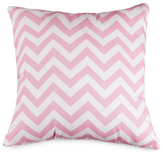 Baby Pink Chevron Extra Large Pillow 24x24 Contemporary