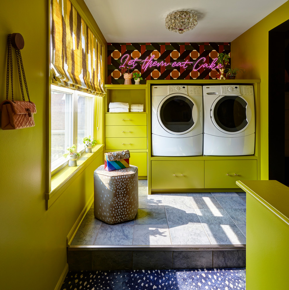 Inspiration for an eclectic laundry room in Chicago.
