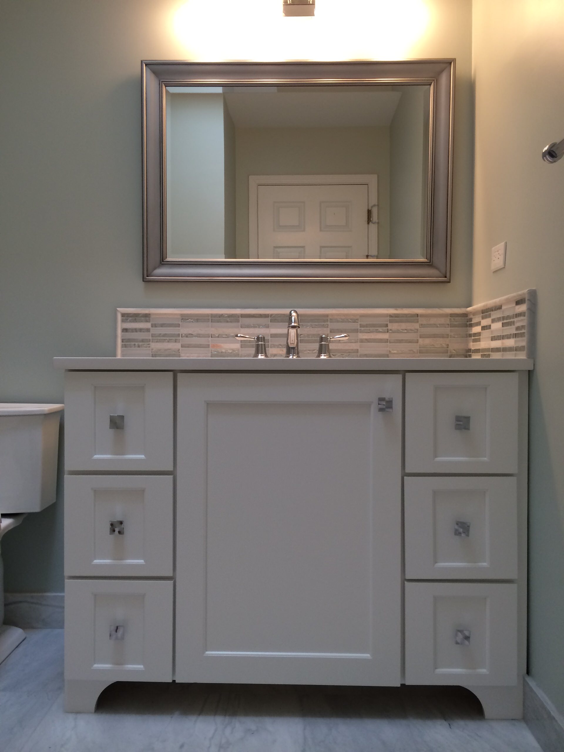 Transitional Marble Bathroom Remodel