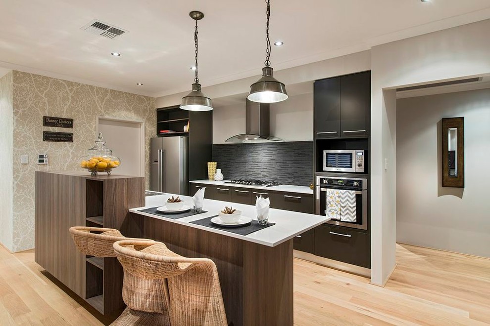 Contemporary kitchen in Perth.