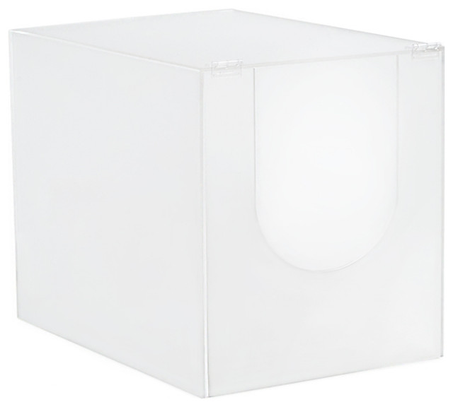 Frosted Lucite Acrylic Cat Litter Box Cover Table Modern Litter