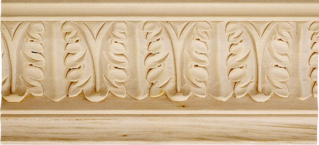 Cambridge Carved Crown Molding, Red Oak Wood