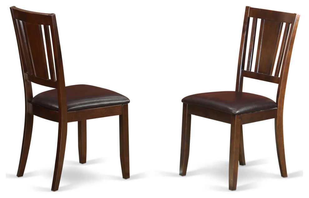 East West Furniture Dudley Wood Set Of 2 Dining Chair With Mahogany DUC