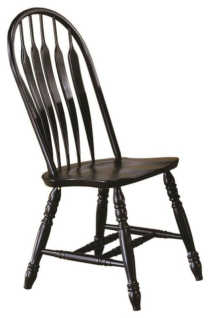 Comfort Back Dining Chair Antique Black - Set of 2