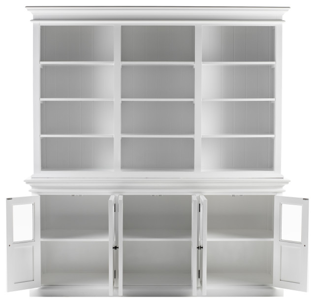 Hutch Unit with 6 Glass Doors Traditional China And