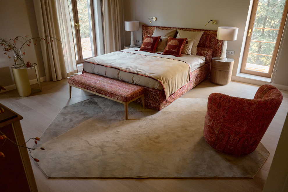 Мастер-спальня в розовом золоте