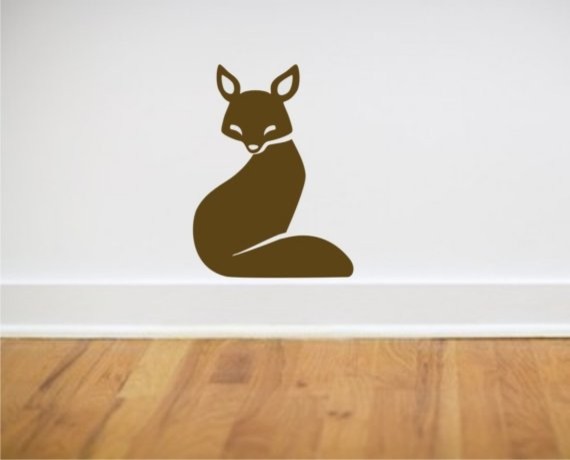 Brown Fox Vinyl Wall Decal by Grey Wolf Graphics
