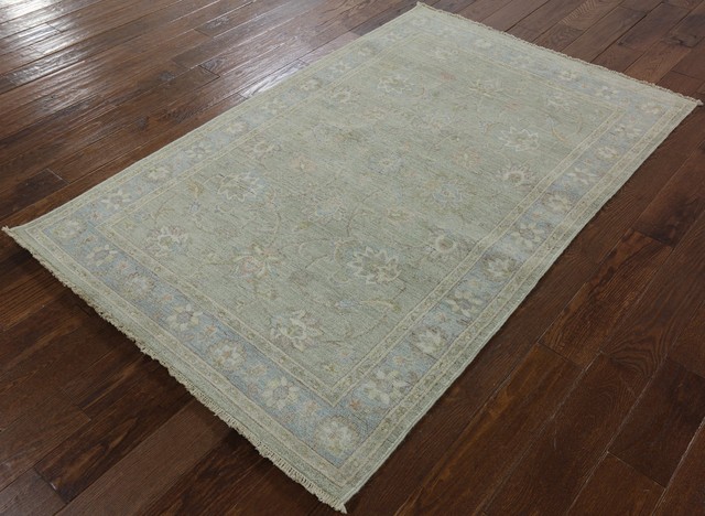 4x6 White Wash Persian Hand Knotted Area Rug, P4530 - Traditional ...