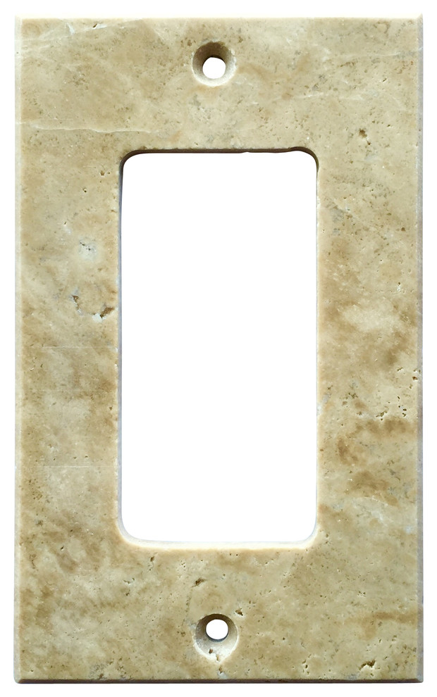 Light Walnut Travertine Switch Plate Cover Rocker, 2.75"x4.5