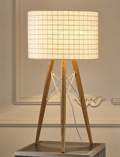 Amber Table Lamp - White