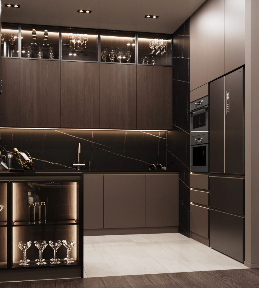 Дуплекс в Москве Зона кухни-гостиной