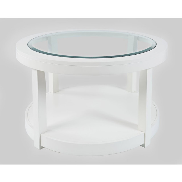 Urban Icon Contemporary Round Glass Inlay Coffee Table - Contemporary ...