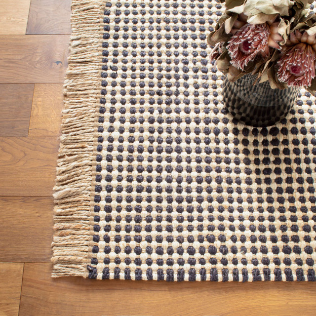 Kuba Black Woven Jute Rug, 2'x3' - Beach Style - Area Rugs - by Annie ...
