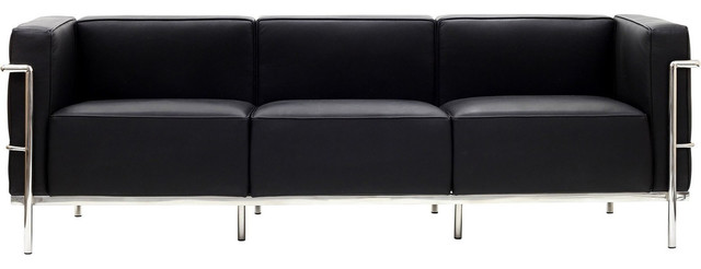 Le Corbusier Style Lc3 Sofa In Leather Modern Sofas By Lexmod Le Corbusier Style Lc3 Sofa In Leather