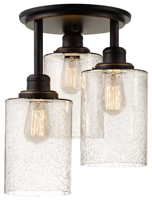Annecy 3 Light Oil Rubbed Bronze Semi Flush Mount Ceiling