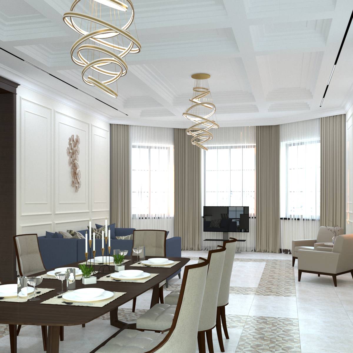 Интерьер с элементами классики