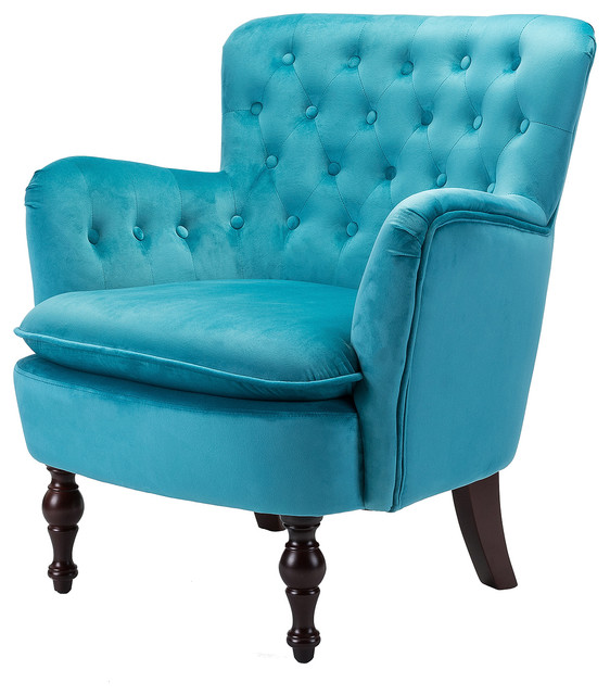 Sabella Velvet Tufted Upholstered Armchair Traditional Armchairs