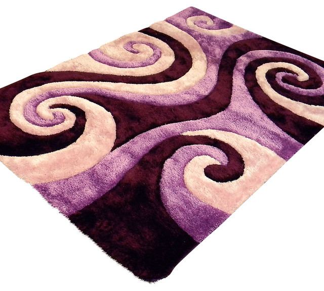 Abstract Swirl Design Area Rug Contemporary Area Rugs by DonnieAnn
