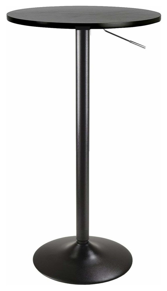 Adjustable height bar table with 24" MDF top Painted Black Base