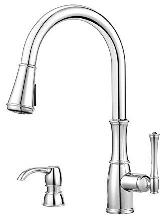 Pfister GT529-WH1C Wheaton Pull-Out Spray Kitchen Faucet Polished Chrome