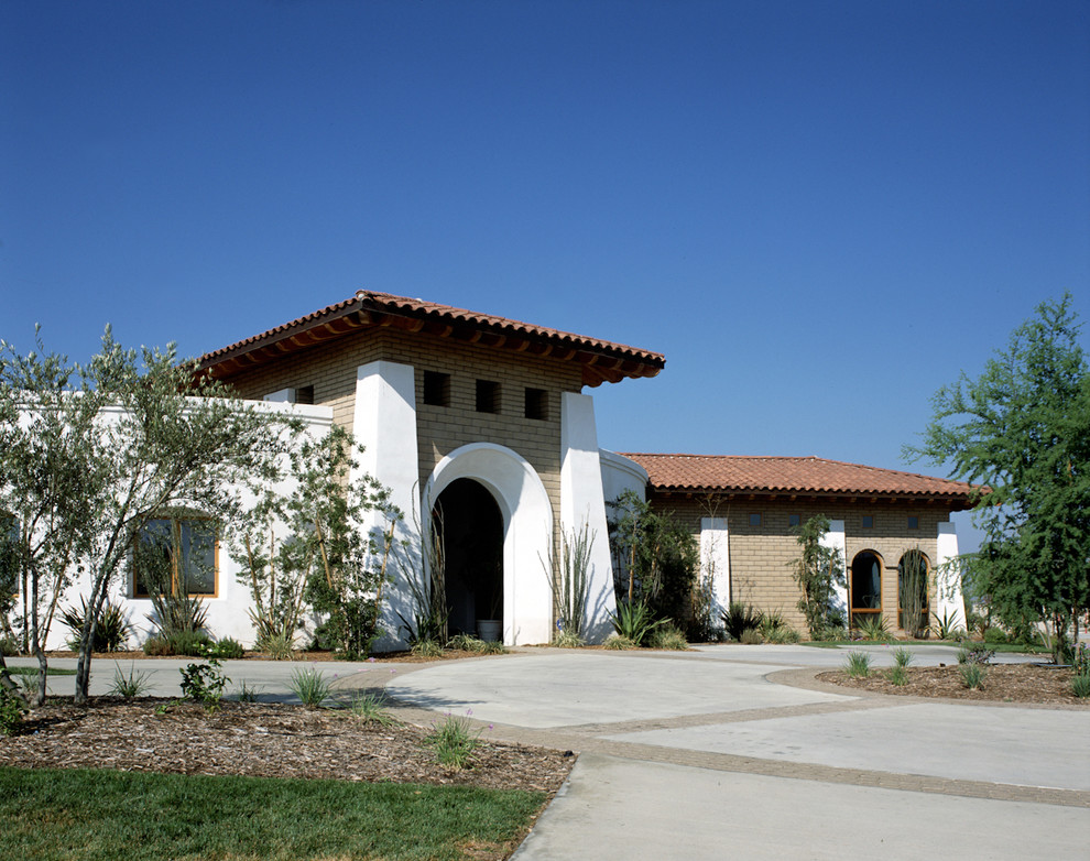This is an example of a mediterranean one-storey exterior in San Diego.