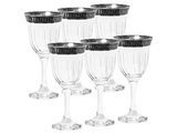 11 Oz Wine Beverage Stemless Crystal Glasses 24K Set of 2 ArtDecor Greek Key 