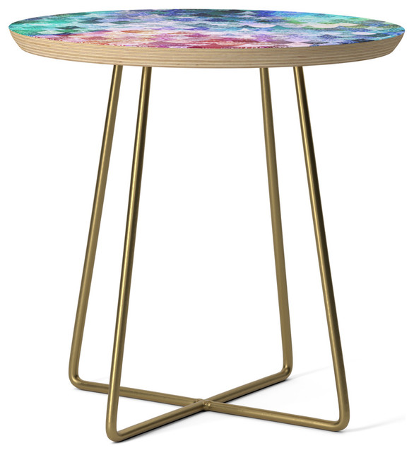 Society6 Side Table, Birch, Steel, 19", Really Mermaid Funky By
