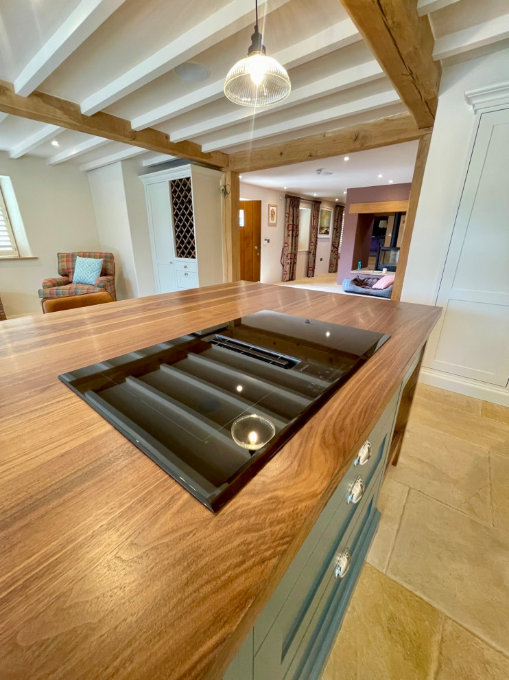 Walnut top Island kitchen