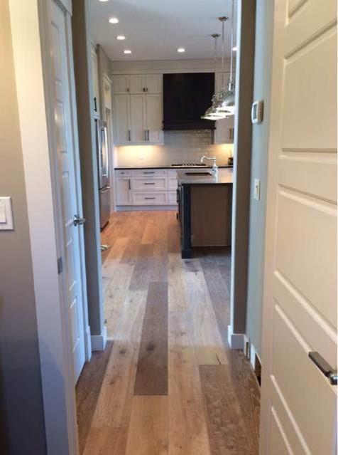 Inspiration for a transitional hallway remodel in Calgary