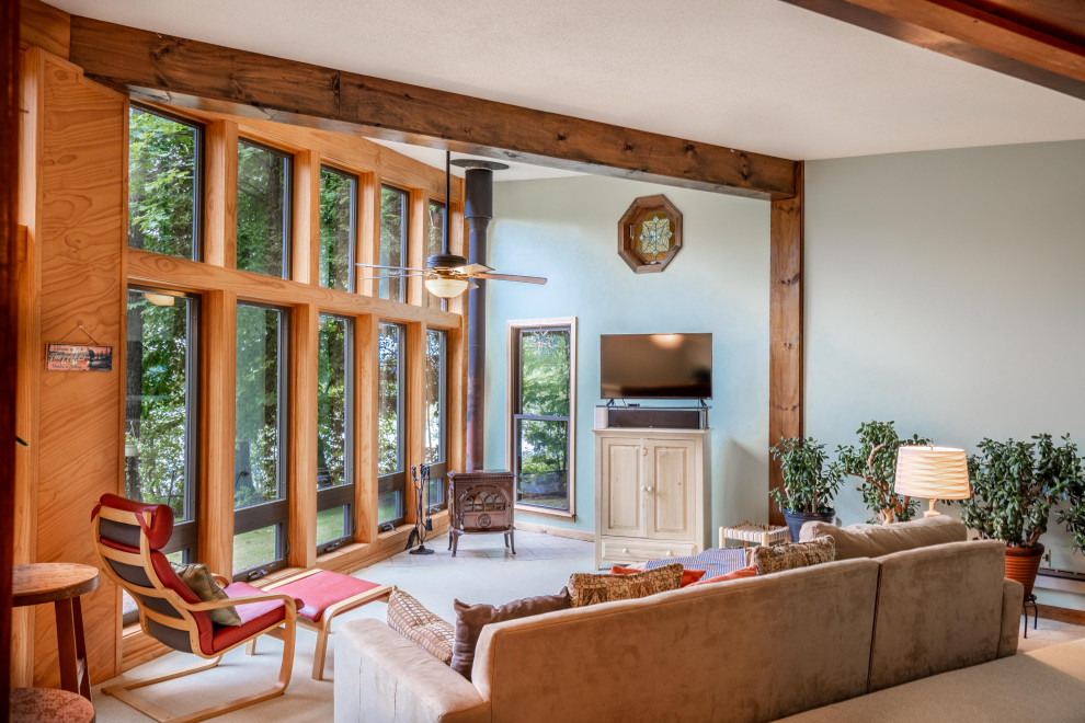 23 Shore Road Moultonborough Rustic Living Room Portland