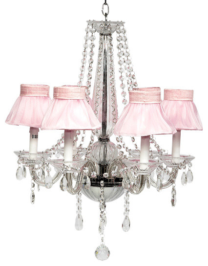 6-Light Middleton Glass Chandelier With Skirt Shades