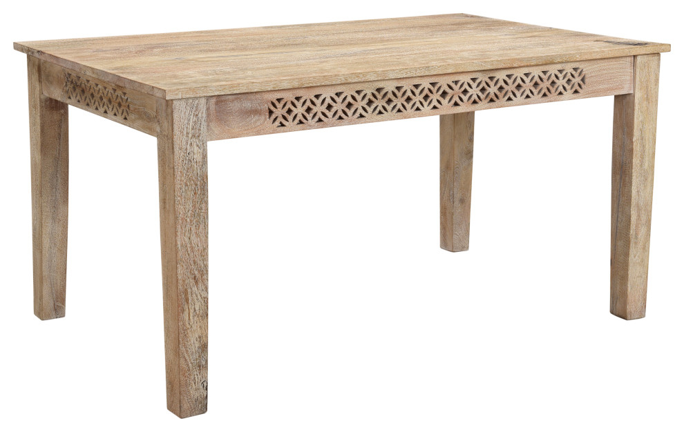 Talia Carved Dining Table, 59" W Farmhouse Dining Tables by Taran Design Houzz
