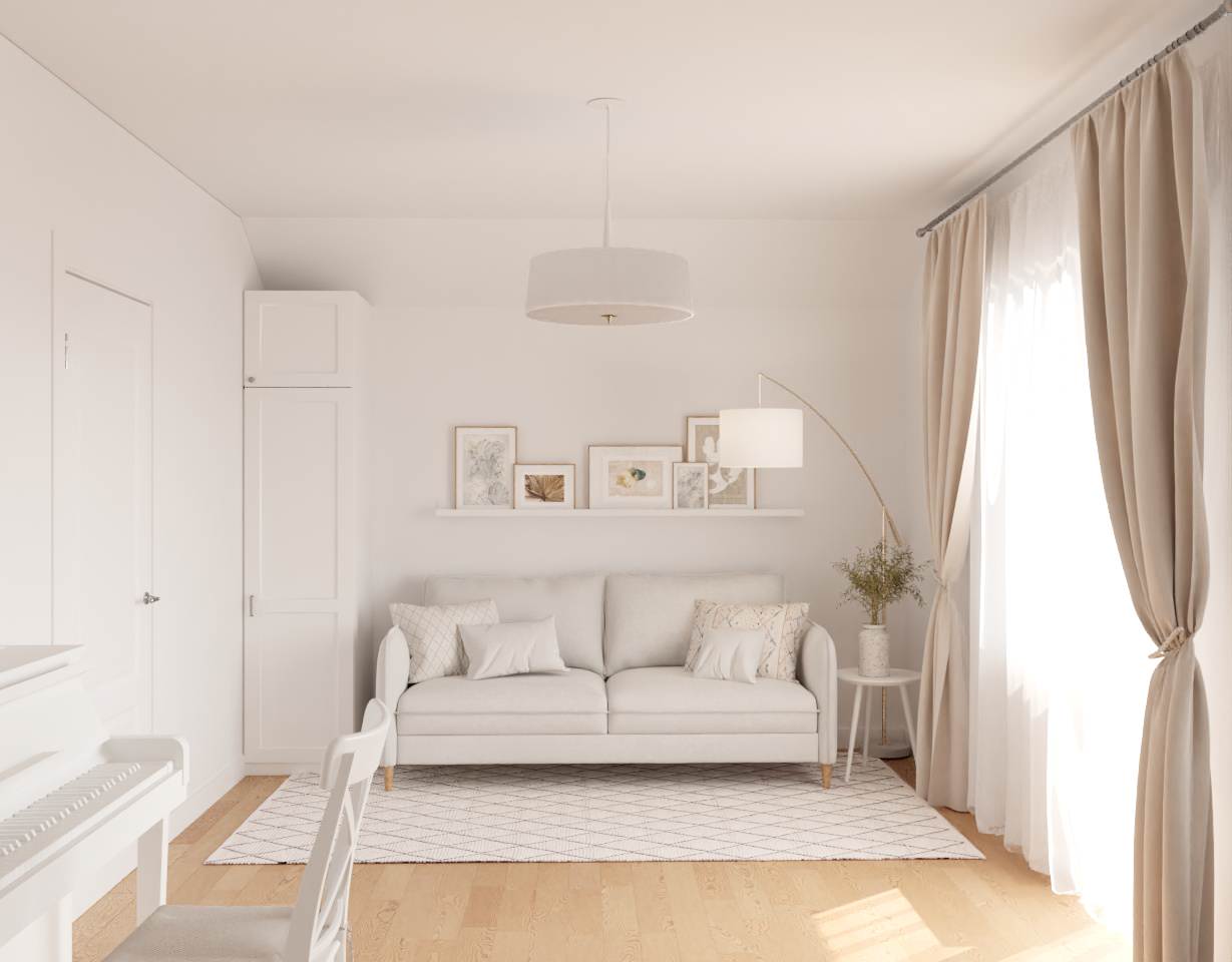 Частный дом в белом цвете