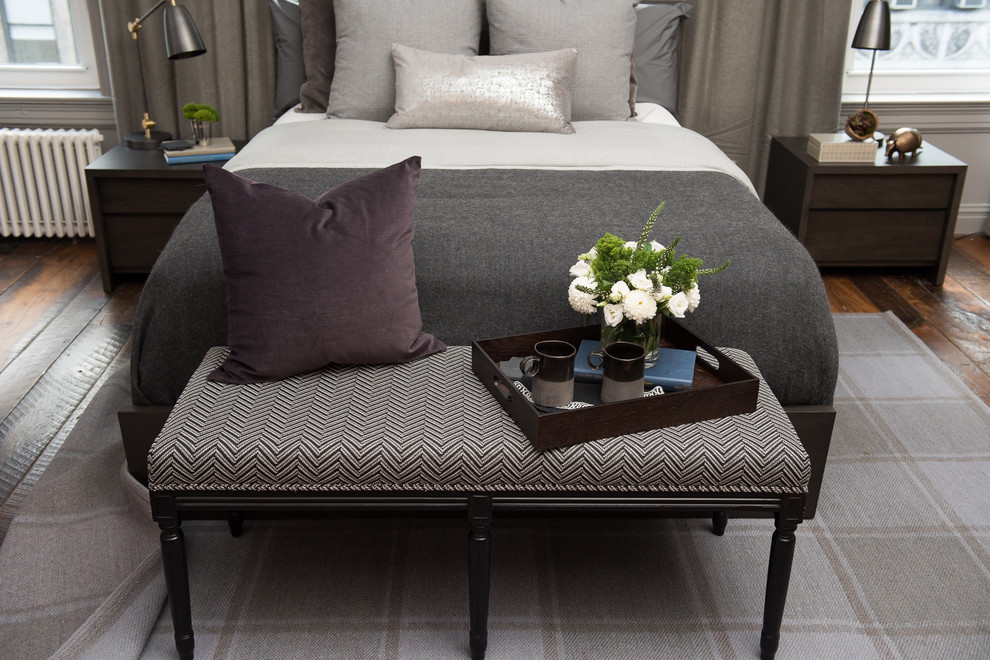 Transitional bedroom photo in Austin