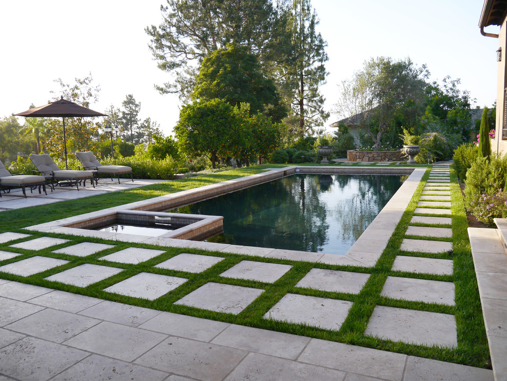 This is an example of a mediterranean rectangular pool in San Diego.
