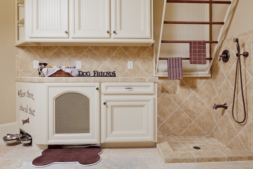 This is an example of a traditional laundry room in Houston.